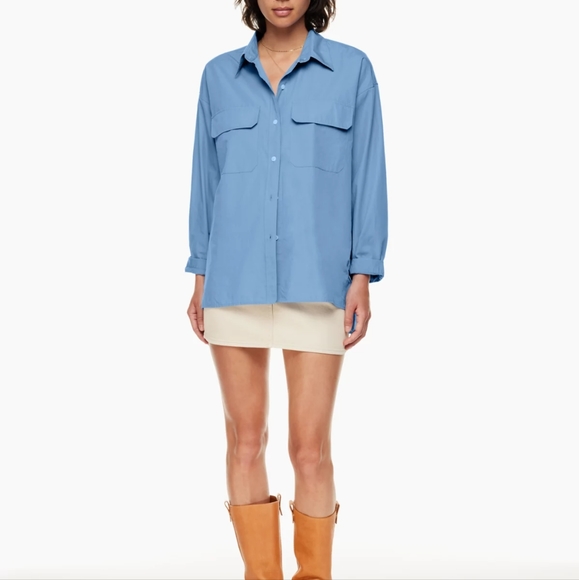 Aritzia Wilfred cotton poplin button showtime shirt - Picture 2 of 8